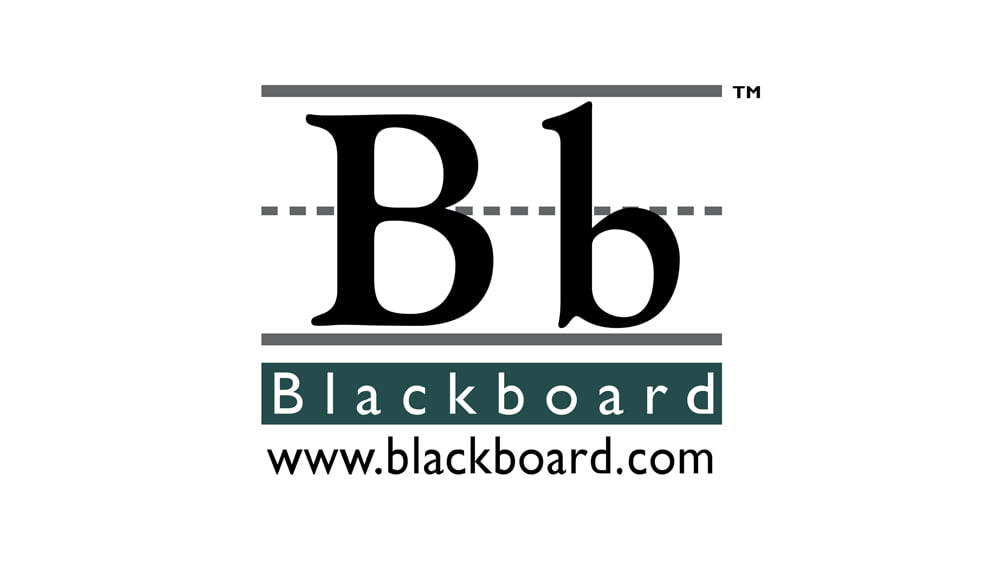 صورة تحمل شعار شركة بلاك بورد مع حرفين الاختصار بين خطين blackboard