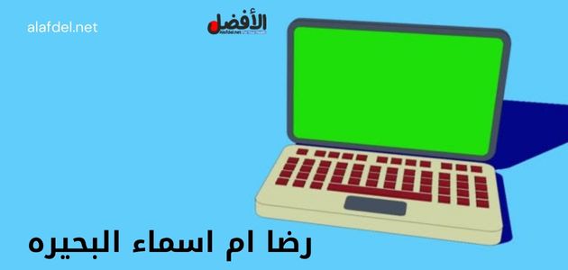 صورة بها لاب توب ملون على خلفية زرقاء فاتحة ضمن الحديث عن رضا ام اسماء البحيره