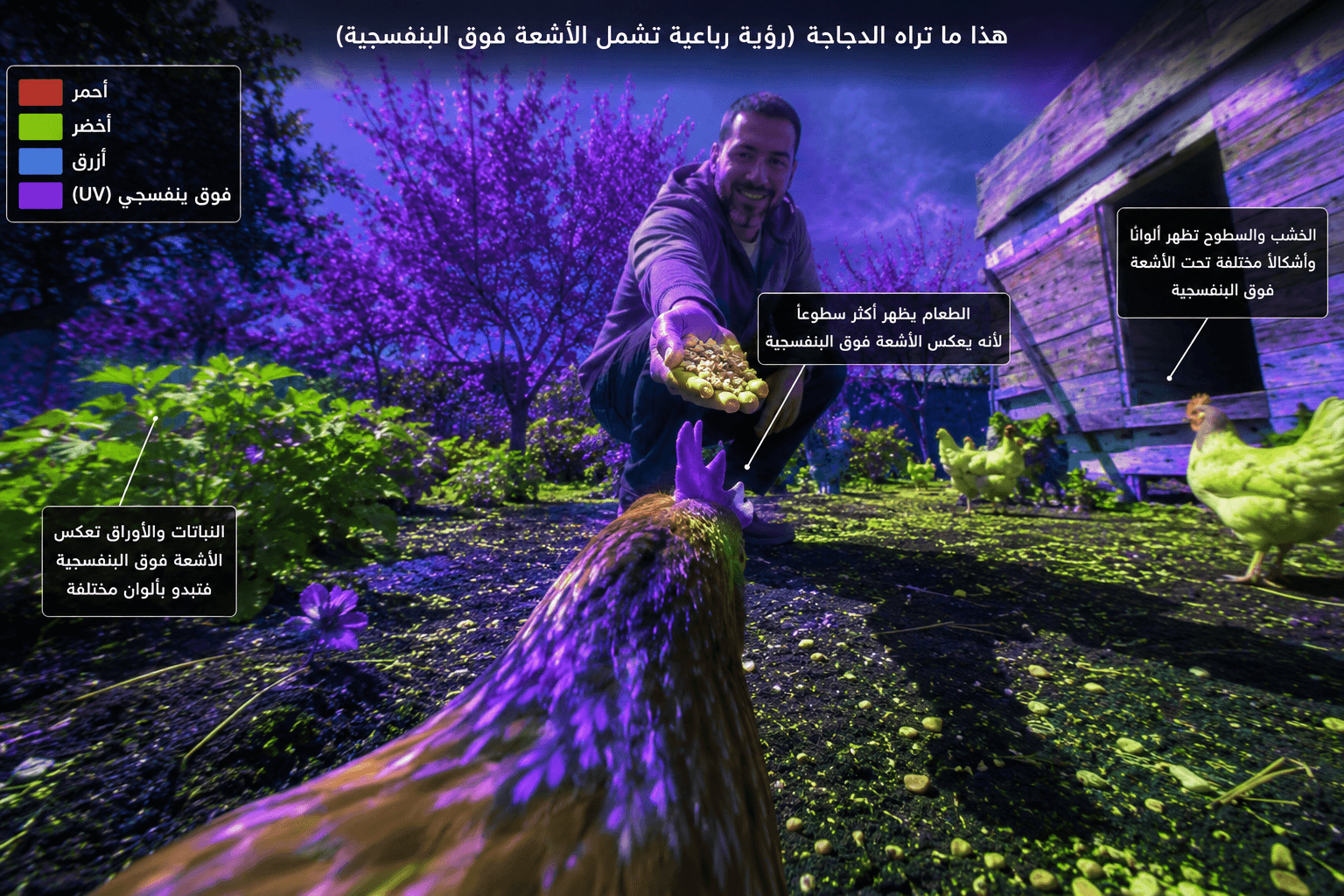 كيف ترى الدجاجة العالم