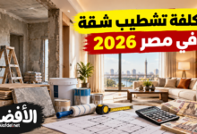 تكلفة تشطيب شقة في مصر 2026